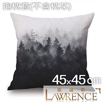 【羅蘭絲相框】晨間霧林抱枕套(45x45cm) 棉麻印花靠墊 客廳裝飾