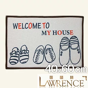【羅蘭絲相框】鞋子麻棉印花止滑地墊 浴室墊 腳踏墊 防滑地墊(40x60cm)