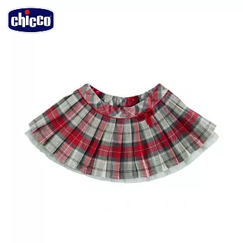 chicco-英倫-百褶裙12M紅格紋