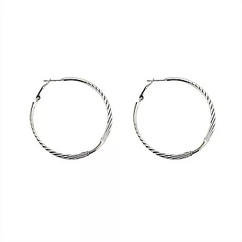 Snatch 5cm波卡圈圈耳環 - 銀 / 5cm Boka Circle Earrings - Silver
