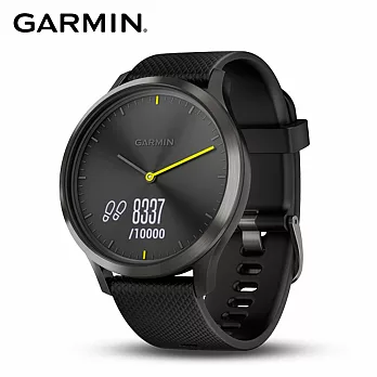 GARMIN vivomove HR 時尚智慧腕錶 運動款時尚運動黑(大)