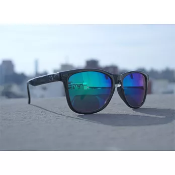 2i’s│Scott 太陽眼鏡│亮面黑色框│藍綠色反光鏡片│夏日墨鏡│抗UV400