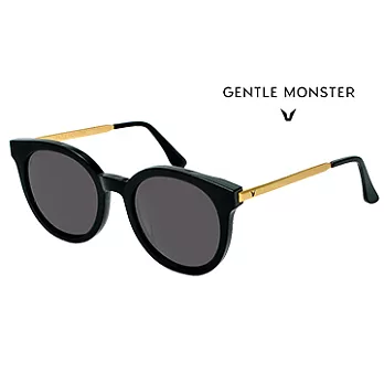 【GENTLE MONSTER 太陽眼鏡】DIDIA-01GD 圓型大框墨鏡(黑x金/蔡司灰鏡)