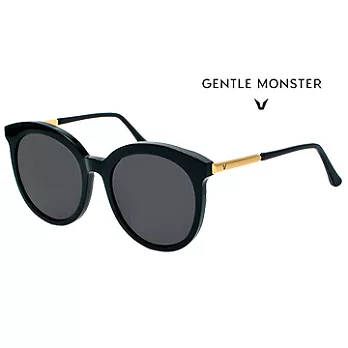 【GENTLE MONSTER 太陽眼鏡】LOVESOMETALE-01GD 圓形大框墨鏡(黑x金/灰鏡面)