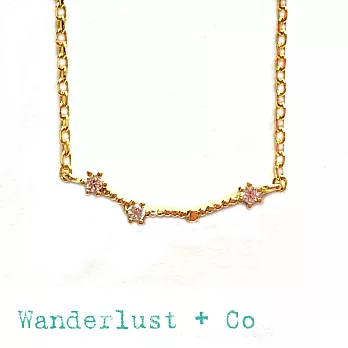 Wanderlust+Co 澳洲品牌 牡羊座項鍊 金色鑲鑽項鍊 ARIES