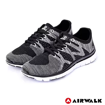 AIRWALK -搶眼造型透氣編織鞋-黑US5.5黑色