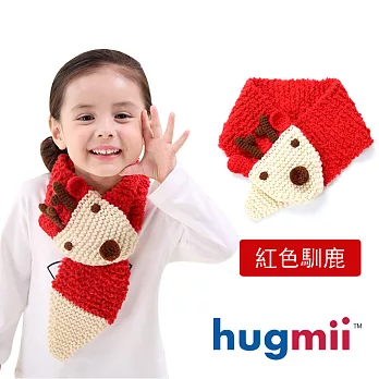 【hugmii】兒童動物頭形造型圍巾_紅色馴鹿