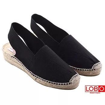 【LOBO】西班牙百年品牌Sandalia楔型低跟草編鞋-黑色EU42