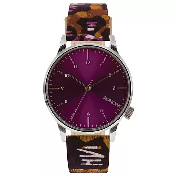 KOMONO X Vlisco Winston系列聯名腕錶-紫x非洲印花