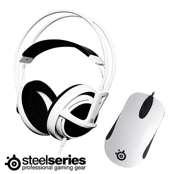 SteelSeries Siberia V1 頭戴式耳麥+Kinzu V2 滑鼠(無瑕白)