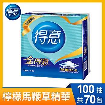 金得意極韌連續抽取式花紋衛生紙100抽*10包*7袋-Y15