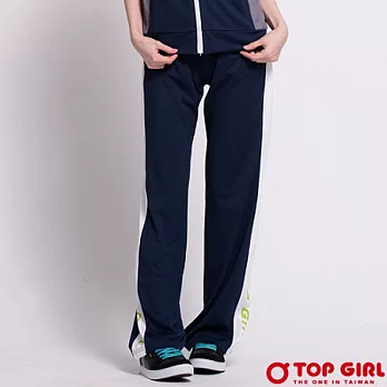 【TOP GIRL】微笑美眉針織運動長褲-女(深海藍)M深海藍