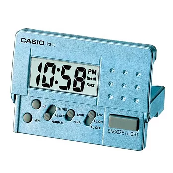 CASIO卡西歐旅行用摺疊式電子貪睡鬧鐘PQ-10D-2R