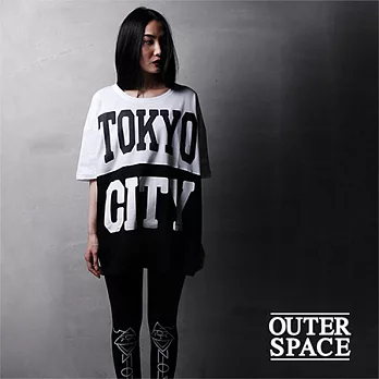 OUTERSPACE Tokyo city T日本線商品FREE白色