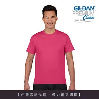 GILDAN 總代理-100%美國棉~亞規圓筒短袖素面T-Shirt ~桃紅S桃紅