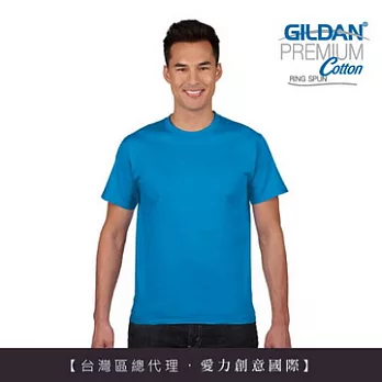 GILDAN 總代理-100%美國棉~亞規圓筒短袖素面T-ShirtM寶石藍
