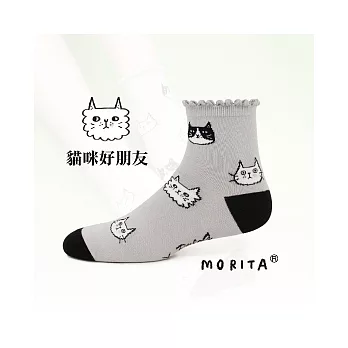【 PULO 】布蘿插畫家襪系列-陳森田-貓咪好朋友-M
