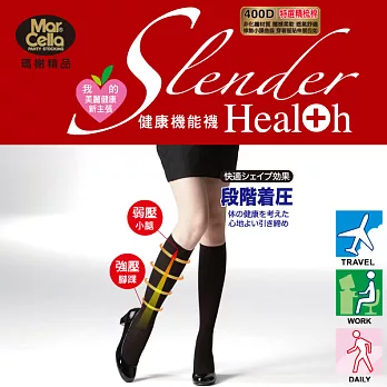 《瑪榭》健康機能襪系列。400丹快適機能精梳棉健康中統襪M 黑