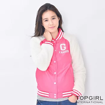 TOP GIRL-活力女孩棒球外套S粉紅