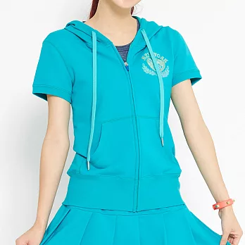 【 TOP GIRL】華麗動人- 吸濕排汗休閒針織連帽外套L藍