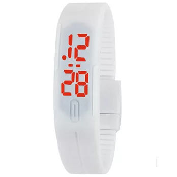 Watch-123 致青春之型色隨我-繽紛觸控LED智能手環腕錶 (8色可選)百合白
