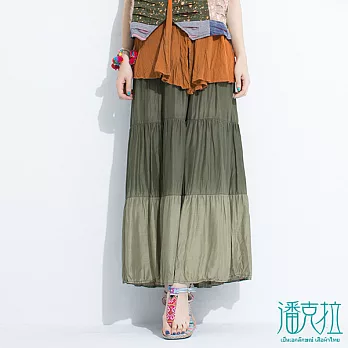 【潘克拉】唯美漸層長裙(4色)FREE綠