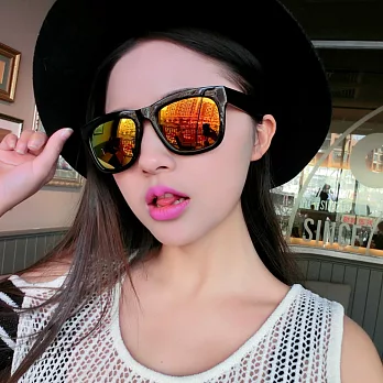 Seoul Show 迷幻色彩 水銀膠框太陽眼鏡墨鏡8色 黑框橘紅