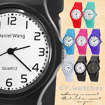 【Daniel Wang】4118-日系 馬卡龍輕薄數字學生錶(黑白款)
