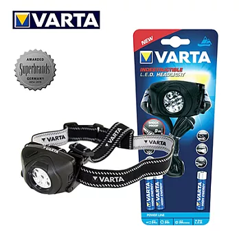 德國Varta Indestructible 全防護專業型 LED X5 頭燈 3AAA