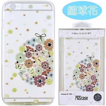 iPhone 6 Plus/6s Plus 花系列彩鑽保護軟套繡球花