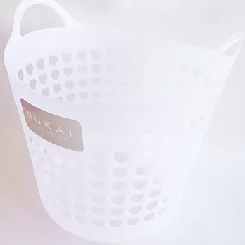 【收納職人】可提式心型透氣孔洗衣籃收納籃(白色L號)