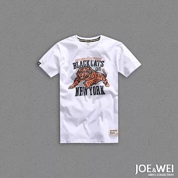 【JOE & WEI】老虎刺青插畫短TEE(2色)-M-XL　L白