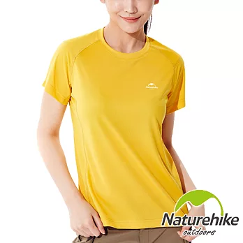 【Naturehike】速乾圓領短袖排汗衣女款L俏皮黃
