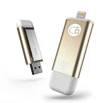 ADAM iKlips 蘋果iOS USB3.1 極速雙向隨身碟 64GB金