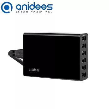 anidees 6Port Usb 智能充電器 (黑)