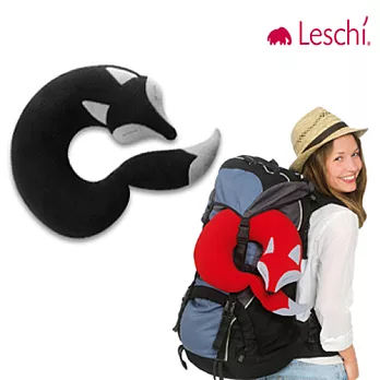 德國萊思綺Leschi旅行枕頭/辦公室、教室午休枕頭- 狐狸造型 (黑色)