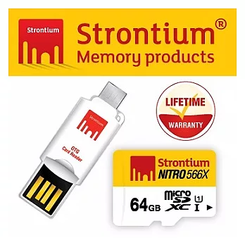 力鍶 Strontium Nitro UHS-1 Class10 Micro SDXC 64GB 二合一 記憶卡 (附贈OTG讀卡機)