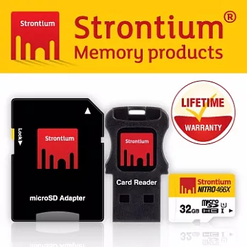 力鍶 Strontium Nitro UHS-1 Class10 Micro SDHC 32GB 三合一 記憶卡 (附贈轉卡,讀卡機)