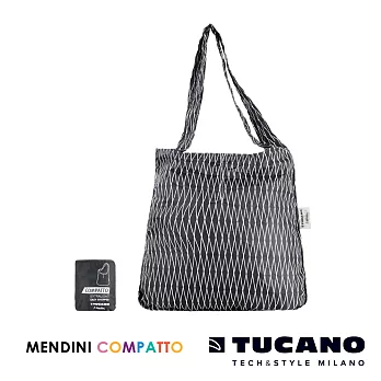 TUCANO X MENDINI 設計師系列環保旅行收納輕鬆購物袋-黑