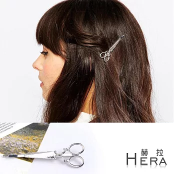 【Hera】赫拉 金屬小剪刀邊夾/髮夾/一字夾-兩色(銀色)
