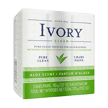 美國 IVORY蘆薈香皂(90g/3.01oz) ×3入