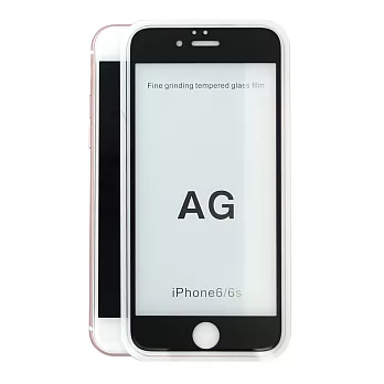【Q&K】全覆蓋iPhone6/6s (4.7吋)霧面高透防指紋9H鋼化保護貼黑色
