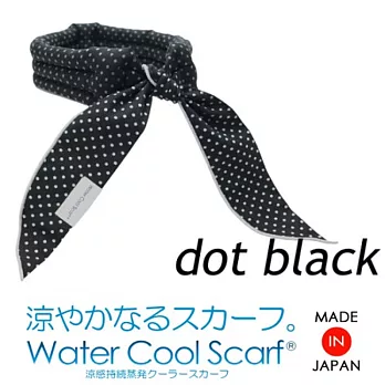 日本急速消暑冰晶降溫圍巾黑底白點