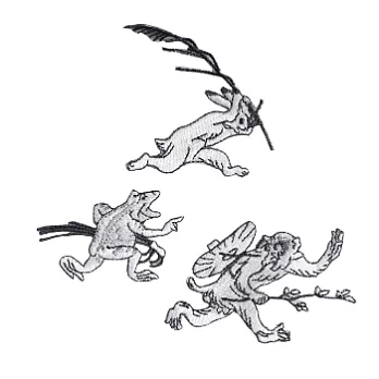 【京東都KYO-TO-TO】日本最古の漫画とされる墨絵シリーズ_鳥獸戲畫_繡片