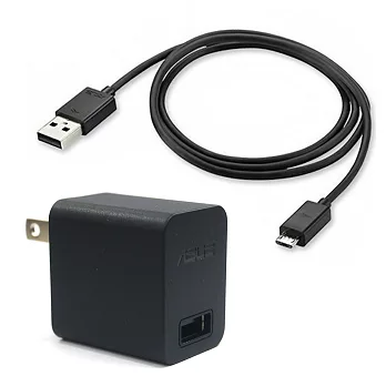 ASUS 原廠USB充電旅充插頭5.2V/1.35A+傳輸充電線組(密封袋裝)單色