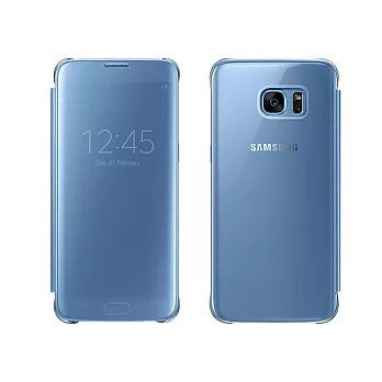 SAMSUNG GALAXY S7 Edge Clear View 原廠全透視感應皮套-藍色 (盒裝)藍色