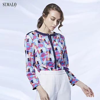 【ST.MALO】南洋輕活亞麻襯衫-1661WS-L摩登幾何
