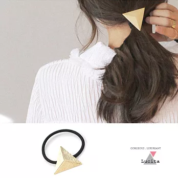LuciTA 韓國空運新款 金屬感結構設計髮圈_金銀雙色質感金