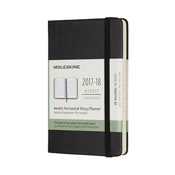 MOLESKINE 日程系列/2017-18年18M橫式週記本/9*14/口袋型POCKET/黑