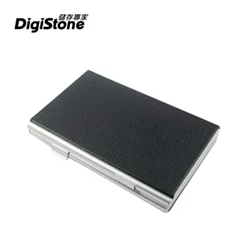 DigiStone 仿皮革超薄型Slim鋁合金 12片裝雙層多功能記憶卡收納盒(4SD+8TF)-黑X1P【鋁合金外殼+仿皮革】